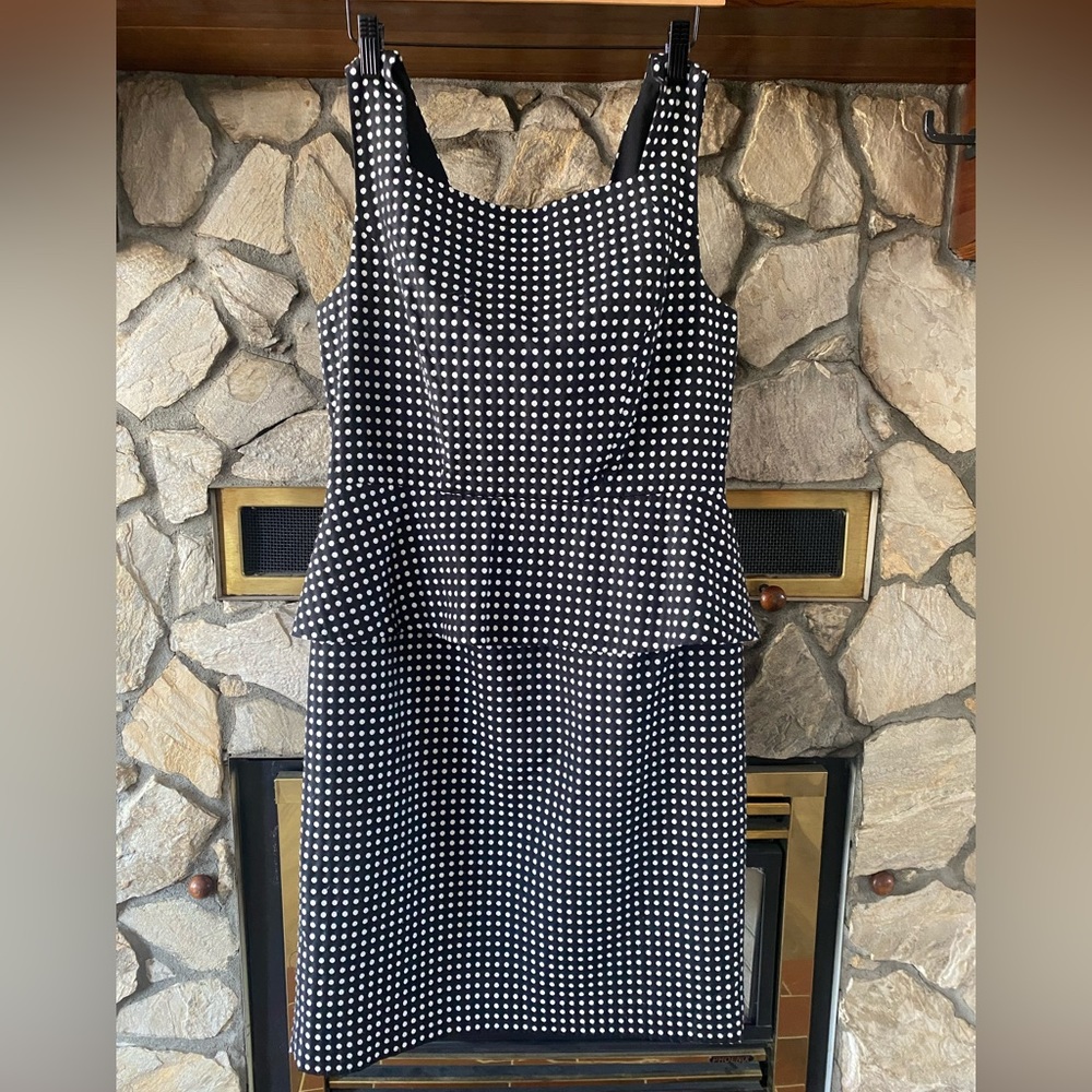 Anne Klein Polka Dot Peplum Dress